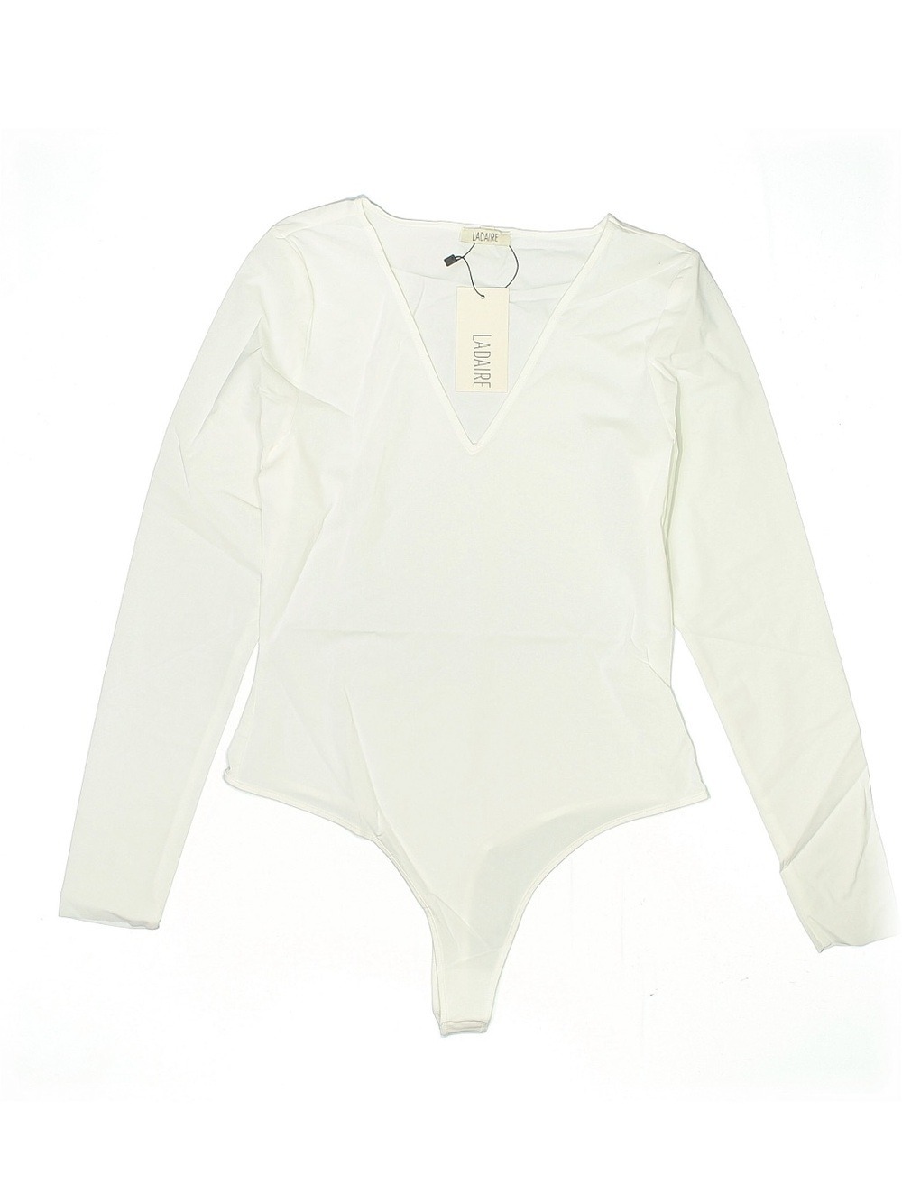Ladaire Cream Long-Sleeve V-Neck Bodysuit
